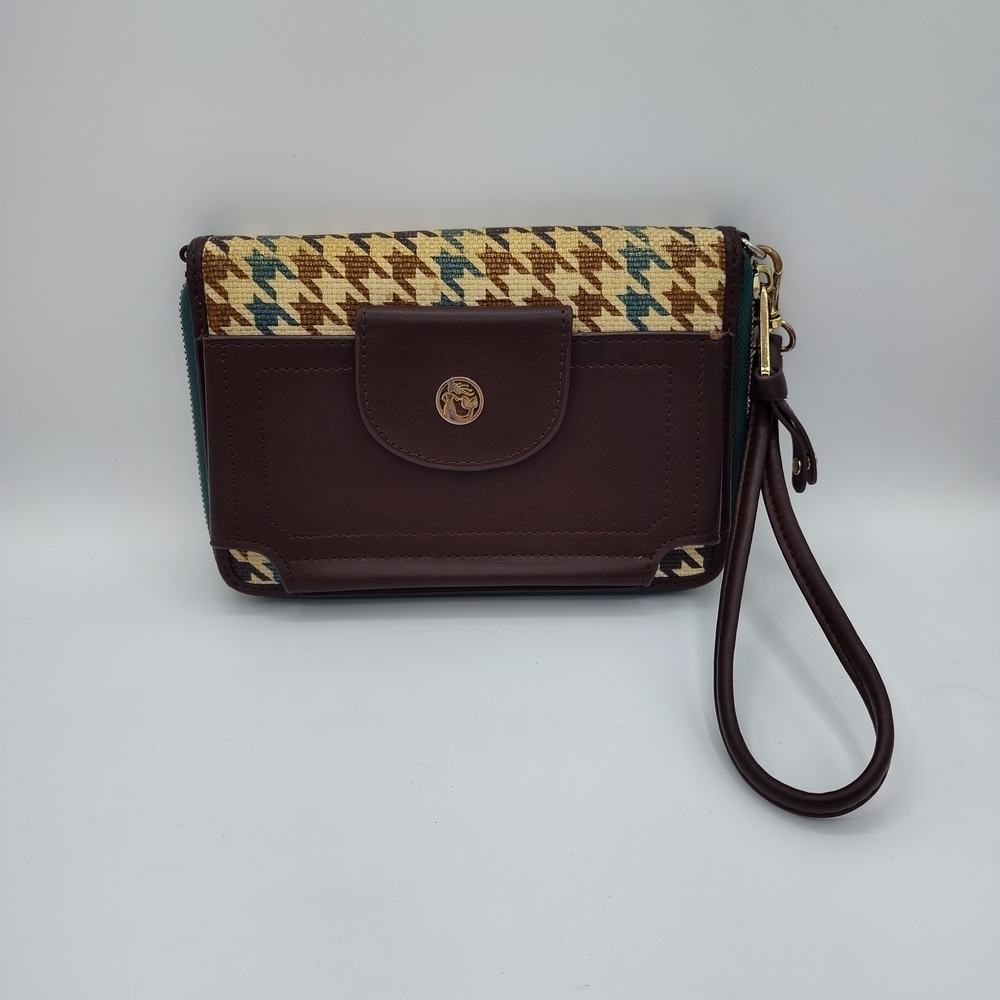 EUC Spartina Brown 449 Blue and Tan Women's Clutch/Wristlet